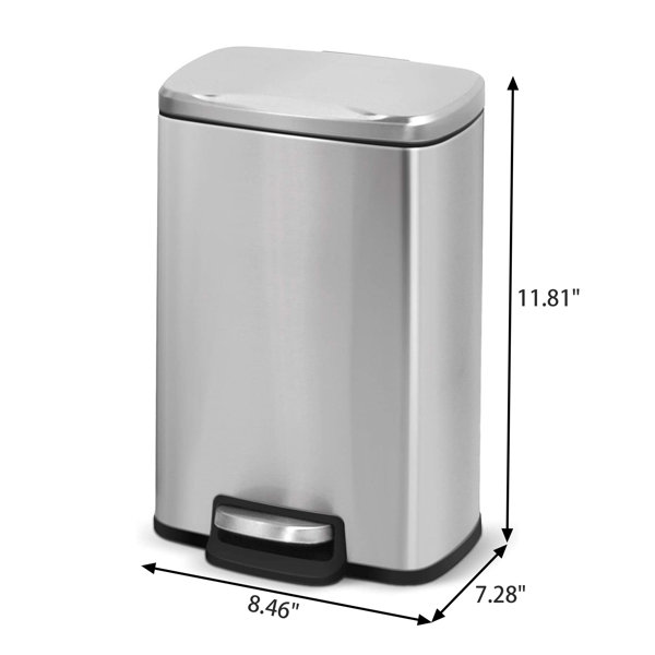 Innovaze Steel Step On Trash Can 1 3 Gallons Reviews Wayfair